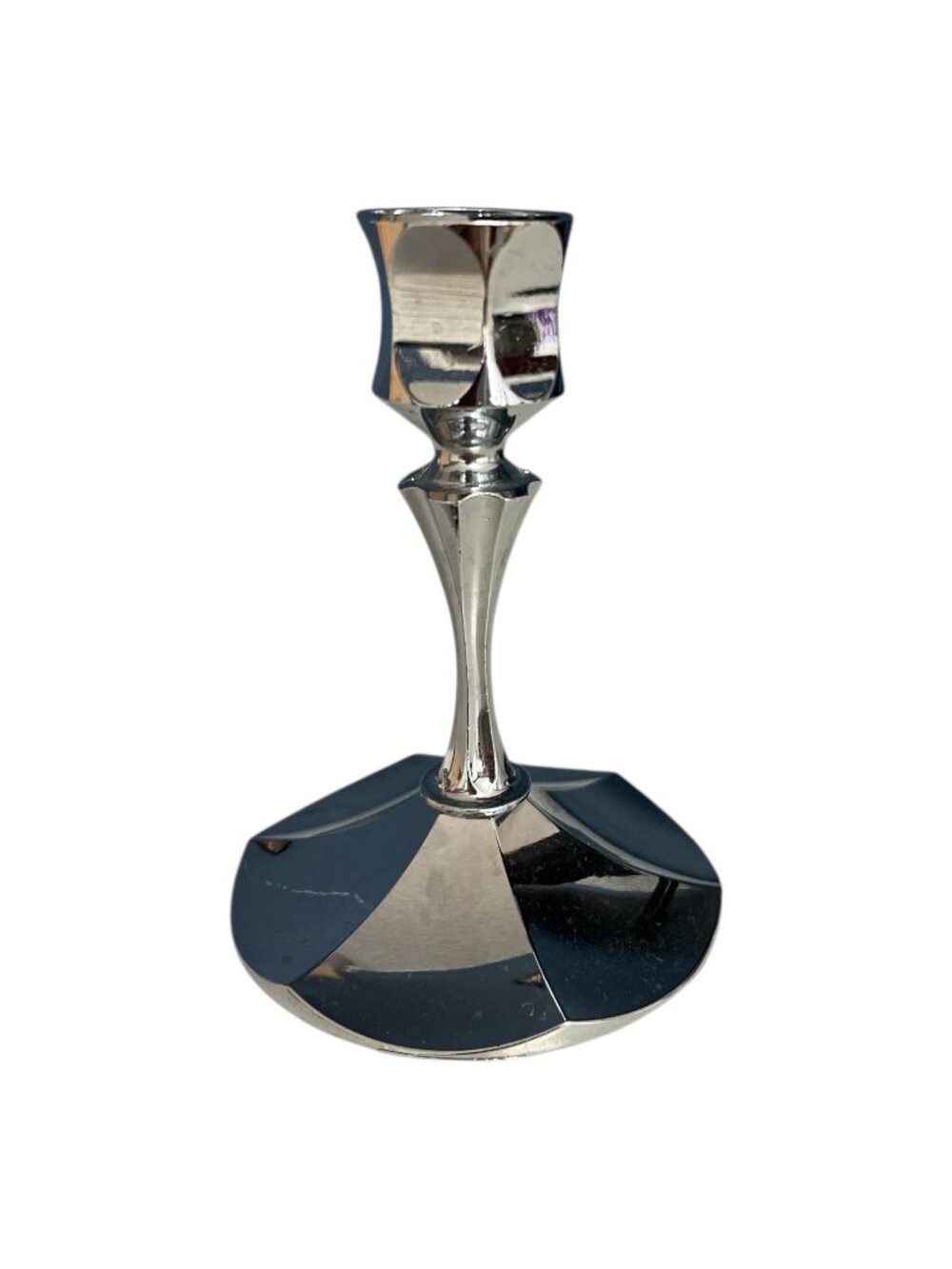 Vintage Irvinware Candlestick Holder – Mid Century Modern Silver Tone – Made in